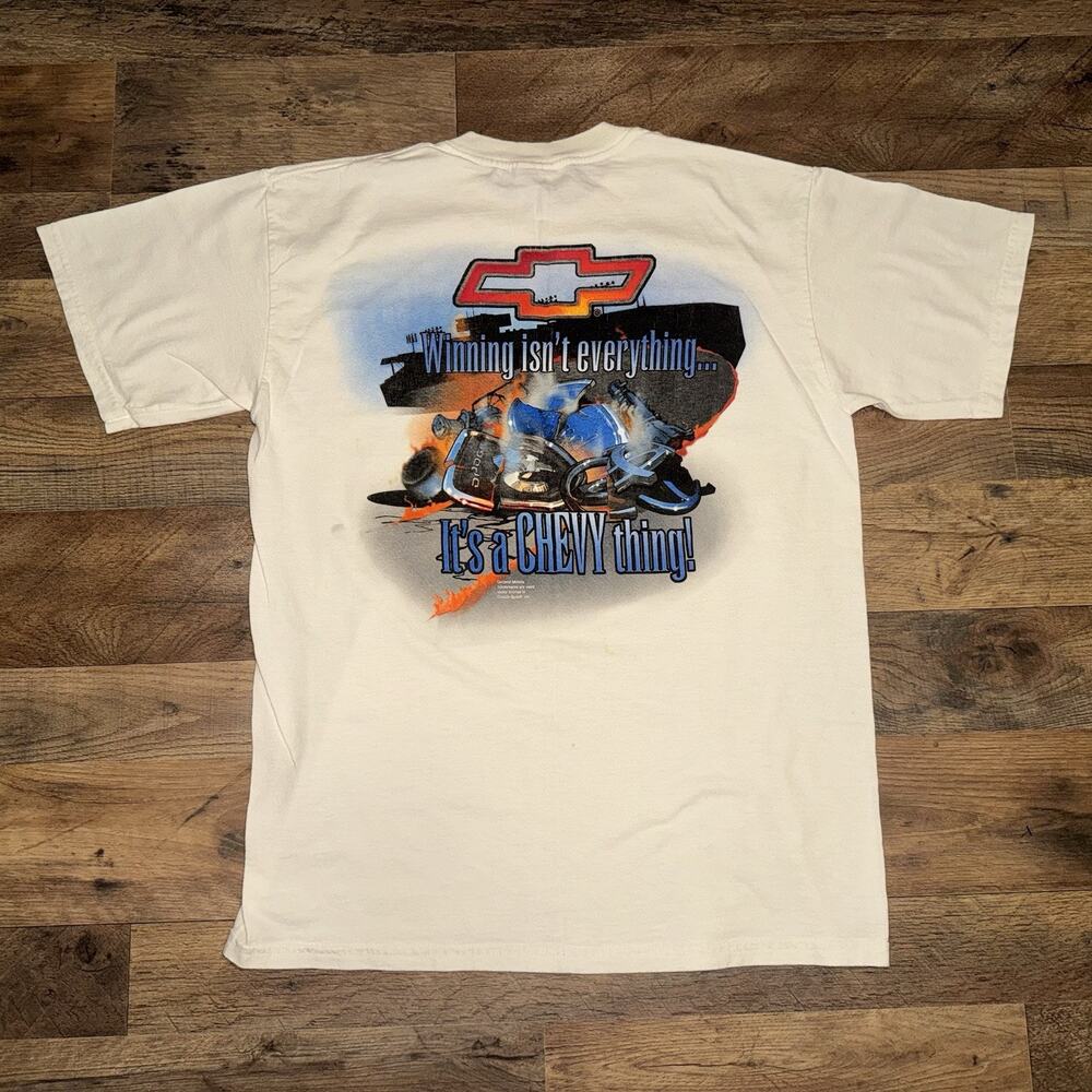 Vintage 90s Chevrolet Winning Isn’t Everything T-Shirt Size M Logo White Chevy